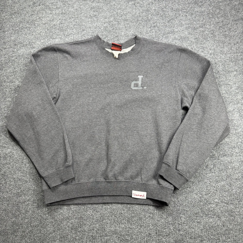 Diamond Supply Co Crewneck Sweatshirt Mens Medium Gray Skateboarding Pullover
